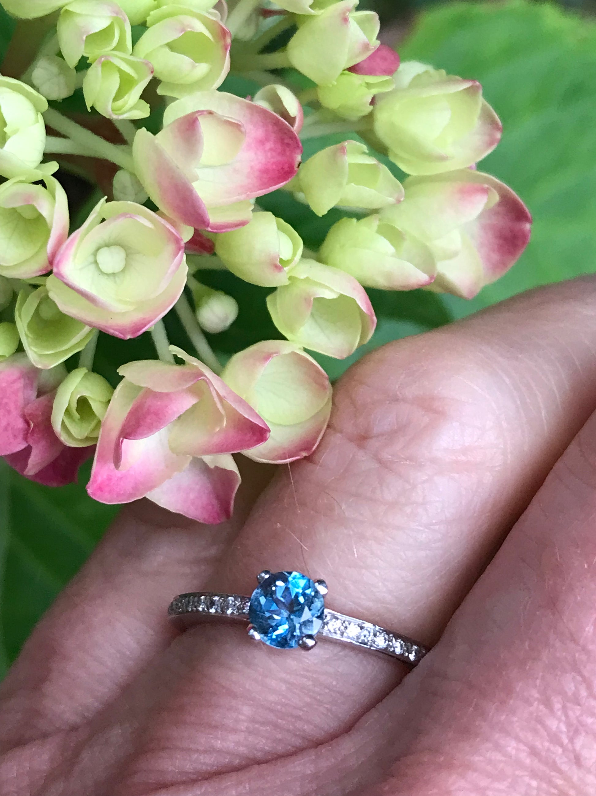 Platinum aquamarine & diamond ring Ring Christopher Wharton