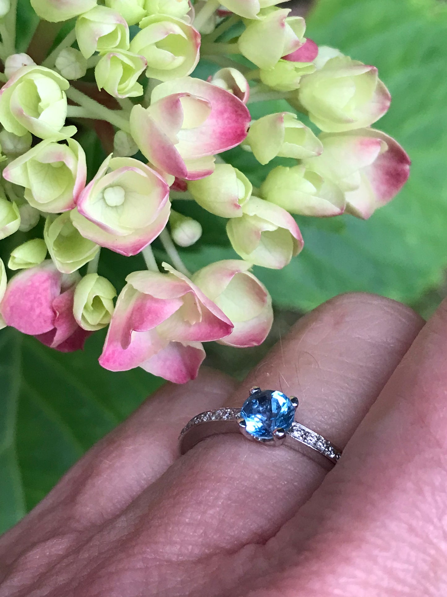 Platinum aquamarine & diamond ring Ring Christopher Wharton   