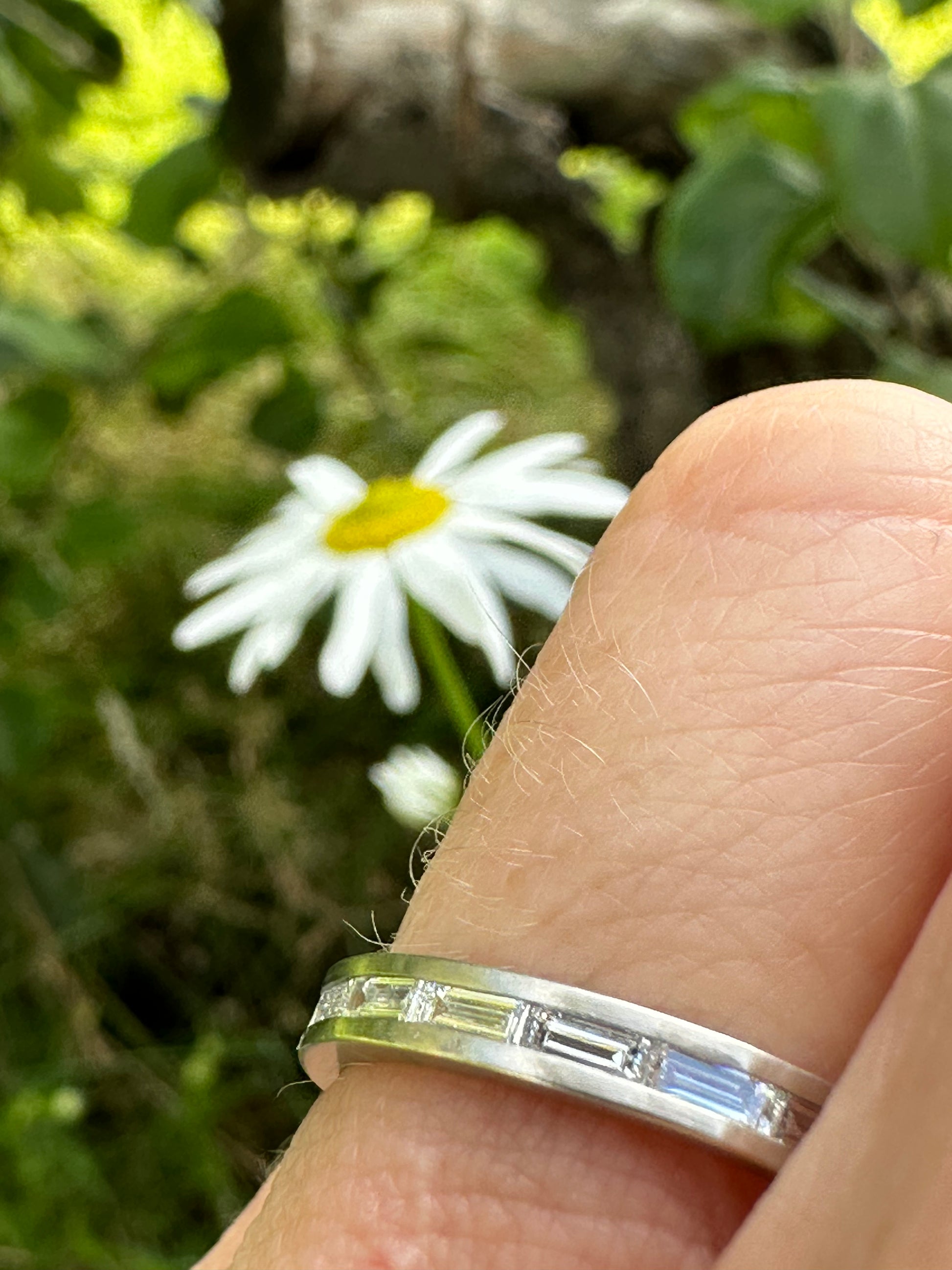 Platinum band with landscape baguette diamonds 0.96ct Ring Henrich & Denzel