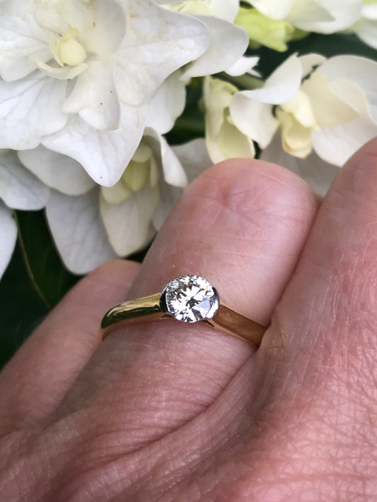 18ct yellow gold & platinum 0.50ct brilliant certified diamond ring Ring Rock Lobster