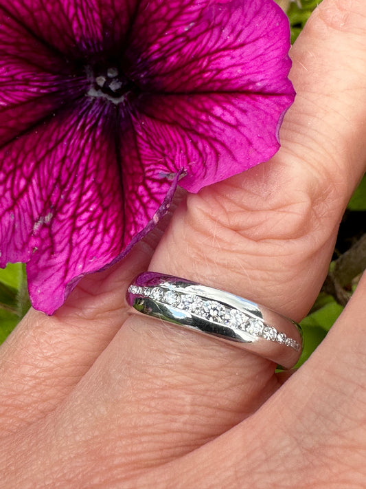 18ct white ladies gold ring with brilliant diamonds TW VS1 0.28ct Ring Gerstner