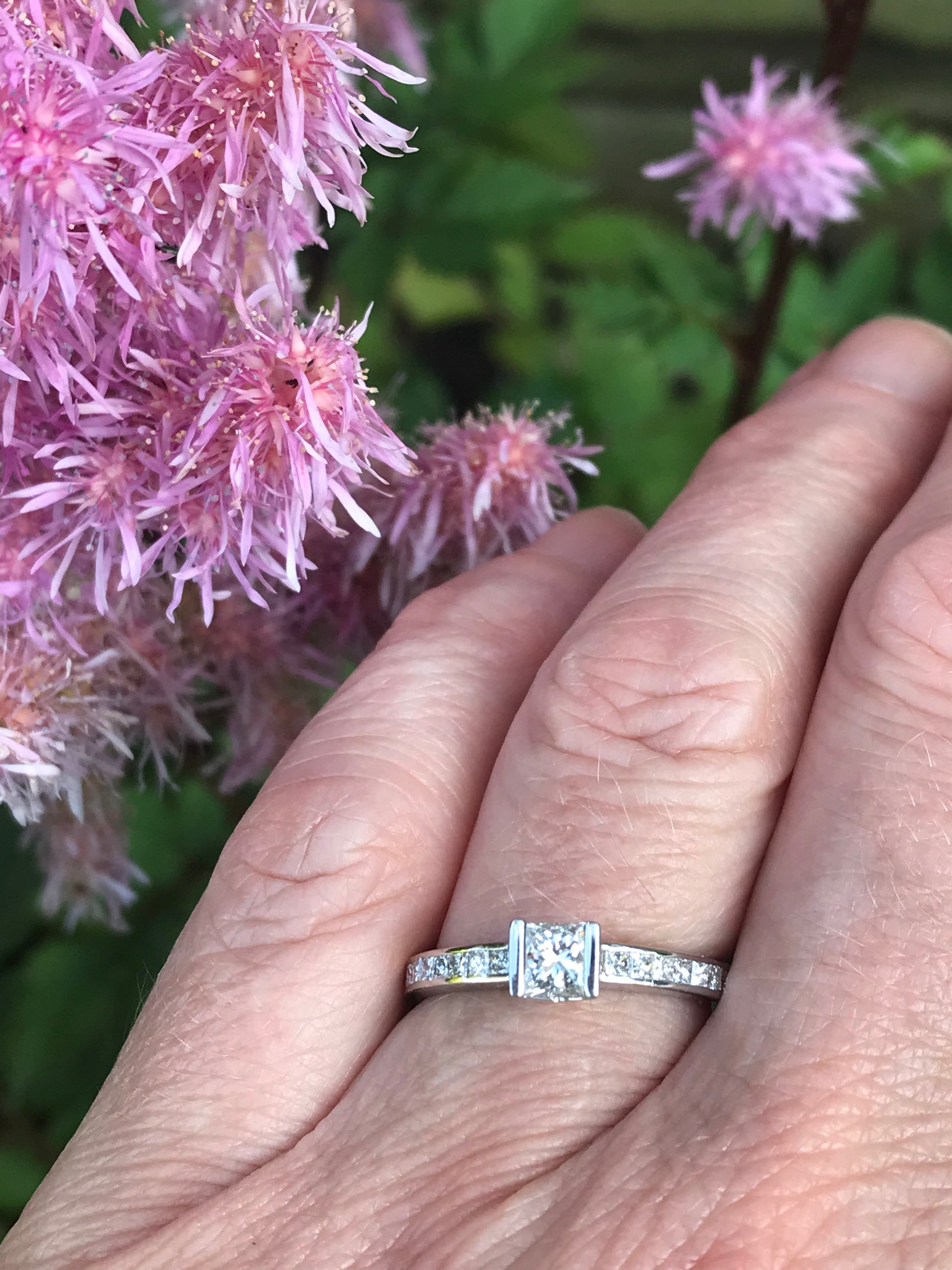 Platinum princess natural diamond ring/set shoulders 0.80ct  FVS Ring Christopher Wharton