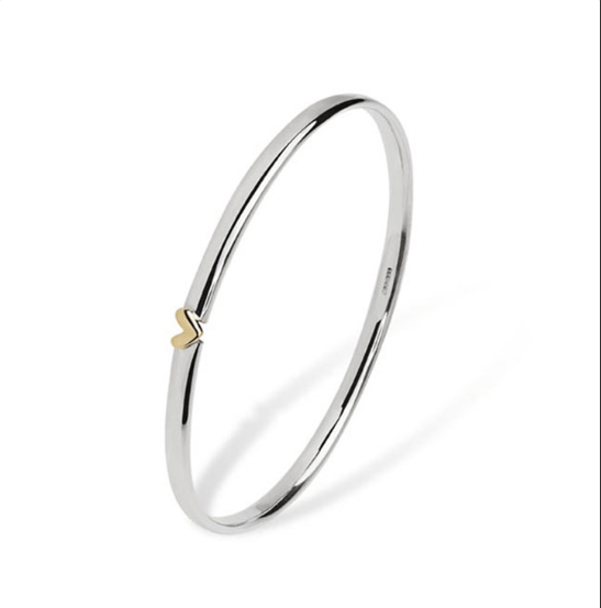Linda Macdonald Silver 9ct heart bangle medium Bangle Linda Macdonald