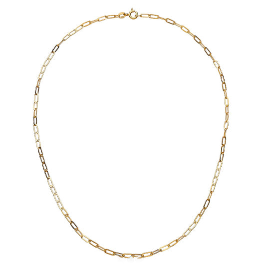 Gold plated silver Paperclip Link Chain Necklace Necklace DEW