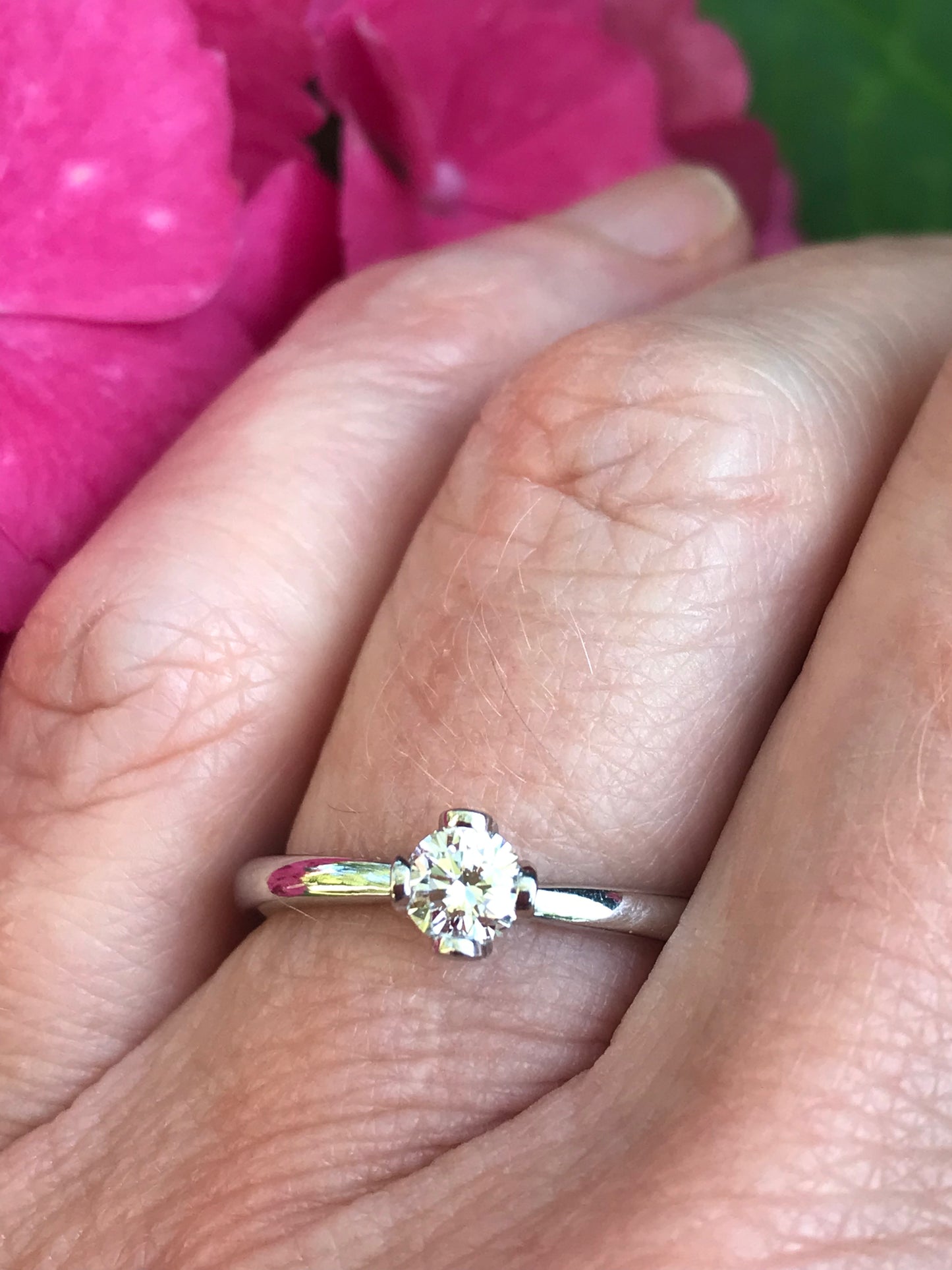 Platinum 0.32 ct brilliant certified natural diamond ring Ring Rock Lobster