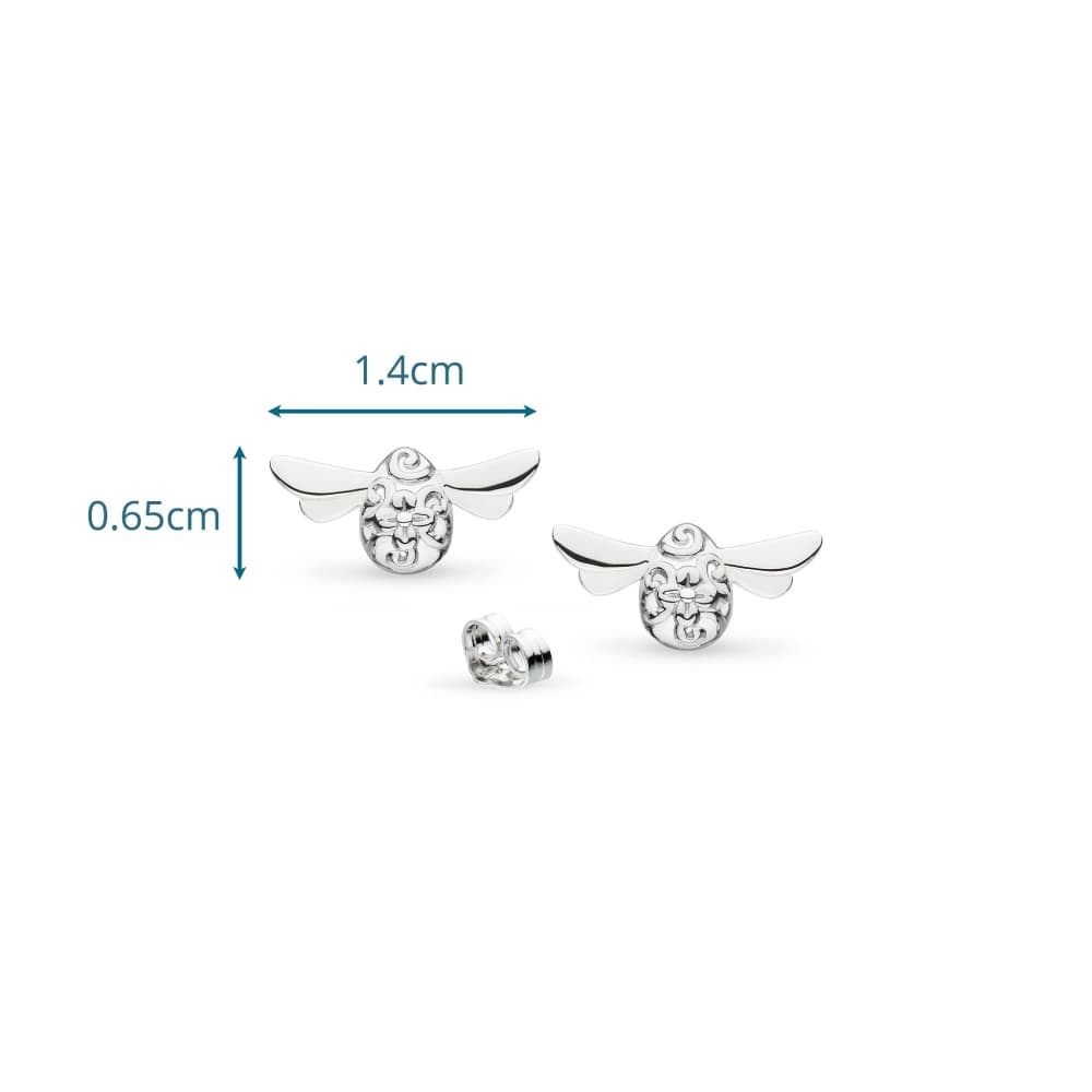 Silver Blossom Honey Bee Stud Earrings Earrings Kit Heath