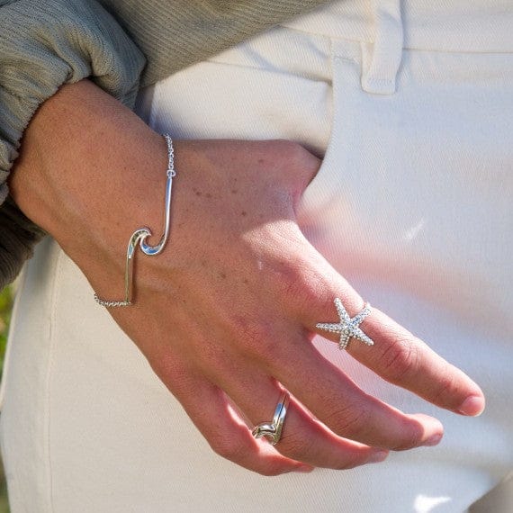 Silver captivating wave bracelet Bracelet Sea Gems Ltd