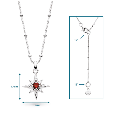 Necklace Silver January Aurora Birthstone Garnet Necklace