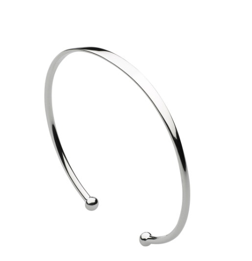 Silver Plain Open Torque Ball Bangle bangle DEW