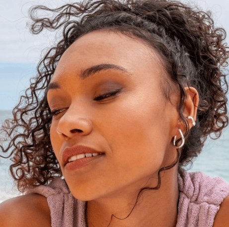Stylish silver tapered twist hoop earrings Earrings Sea Gems Ltd