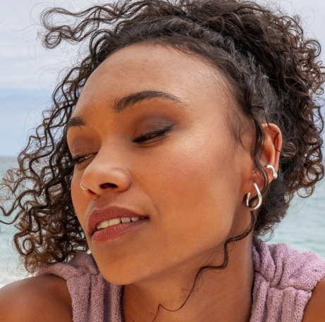 Stylish silver tapered twist hoop earrings Earrings Sea Gems Ltd