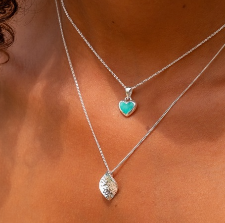 Lovely textured organic leaf pendant Pendants Sea Gems Ltd