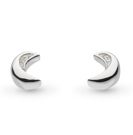 Miniature Sparkle CZ Mini Moon Stud Earrings Earrings Kit Heath