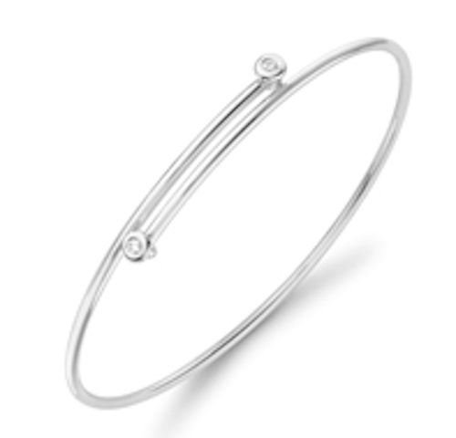 18ct Gold Diamond Crossover Bangle Bangle Stubbs