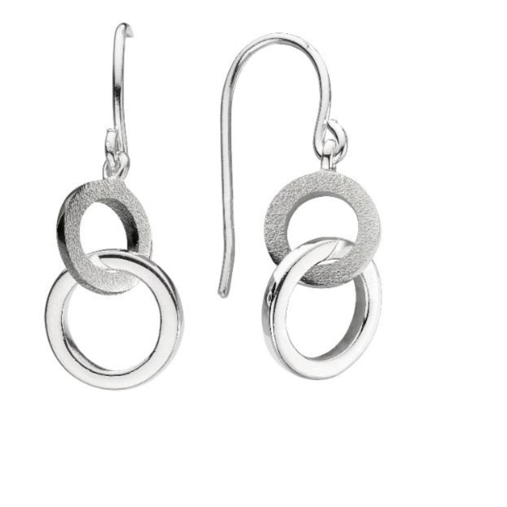Silver double hoop hook earrings Earrings Rock Lobster Jewellery