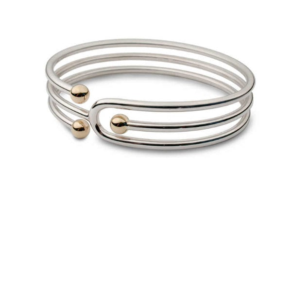 Silver & 9ct gold bead triple bangle Bangle Church House