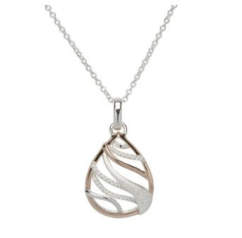 Rose and silver weave pendant Pendant Unique