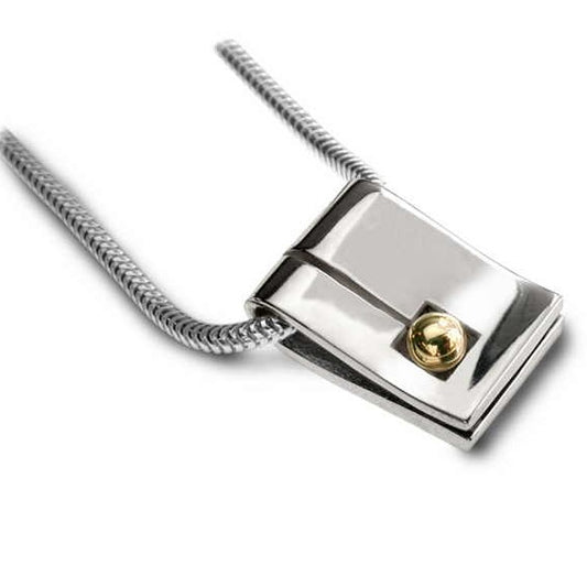 Silver & 9ct gold bead fold pendant Pendant Church House