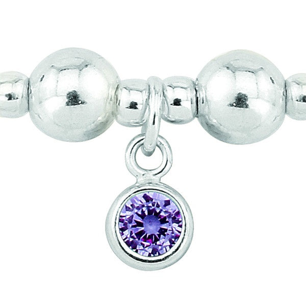Silver Amethyst CZ February birthstone bracelet Bracelet Trink