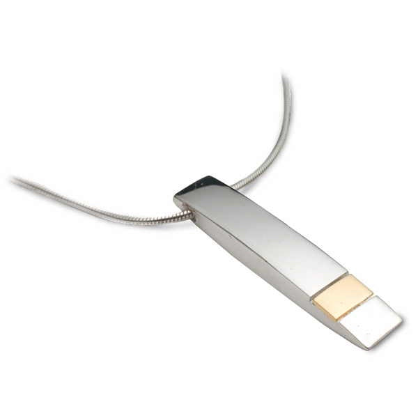 Silver & 9ct gold bar pendant Pendant Church House