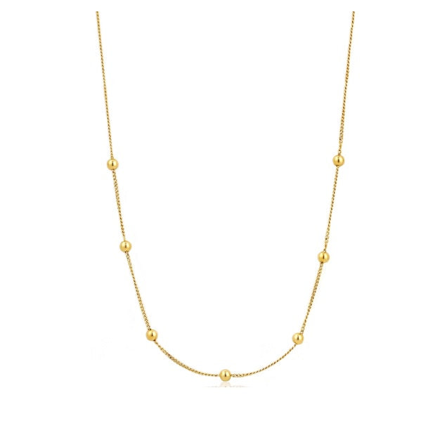 Gold modern beaded necklace Necklace Ania Haie