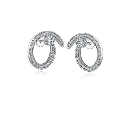 Fei Liu Silver and CZ radiance swirl stud earrings Earrings Fei liu