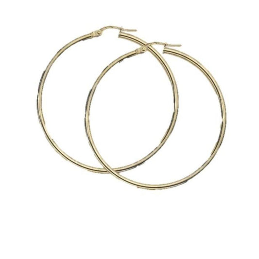 9ct yellow gold 44mm creole hoop earrings Earrings Stubbs