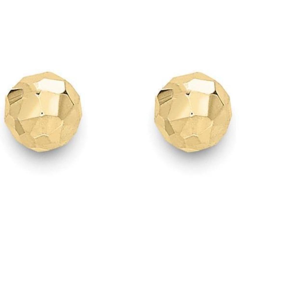 9ct yellow gold 4mm Tiny faceted ball stud earrings, perfect for second piercing. Earrings Stubbs