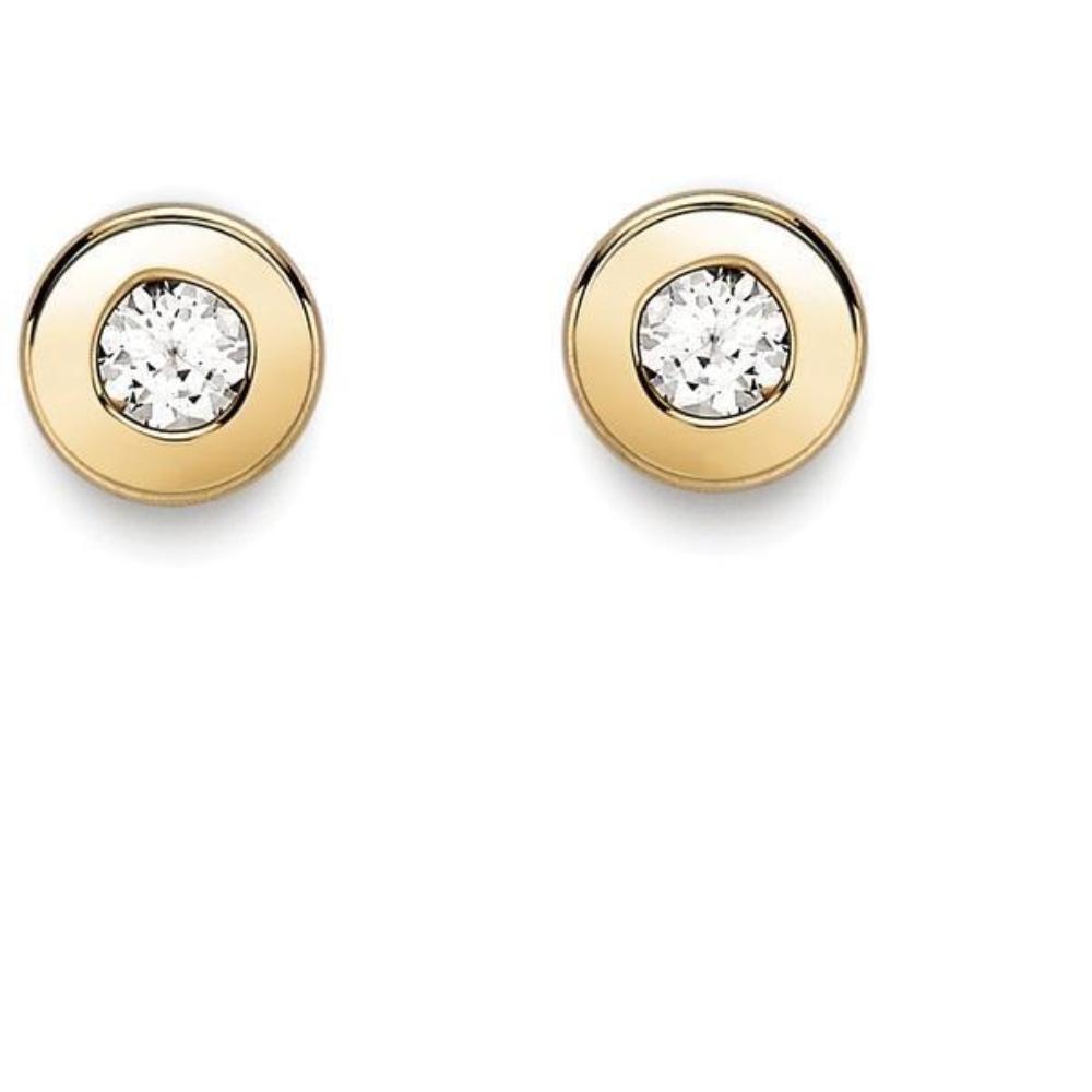 9ct yellow gold CZ round stud earrings Earrings Stubbs