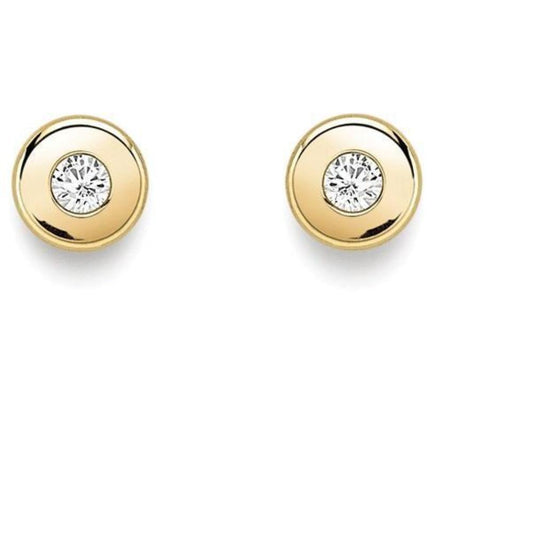 9ct yellow gold CZ small round stud earrings Earrings Stubbs