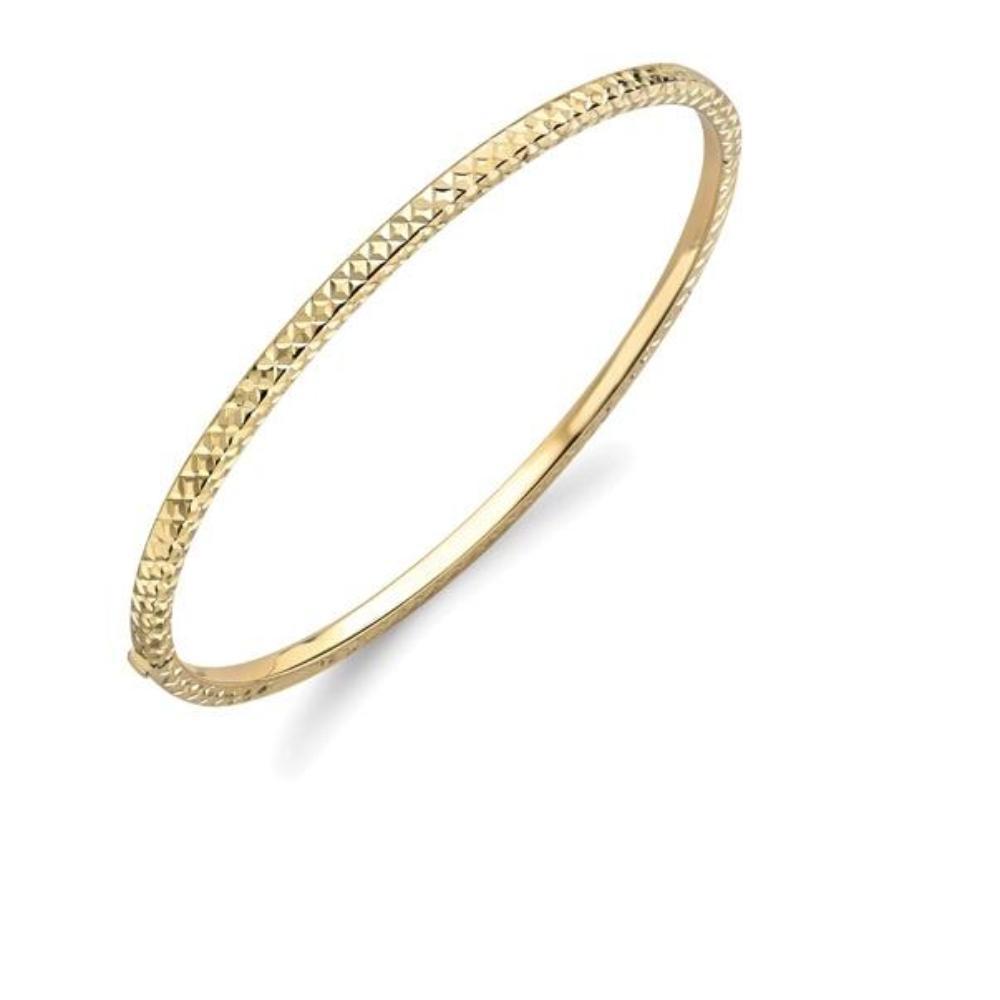 9ct yellow gold diamond cut bangle Bangle Stubbs