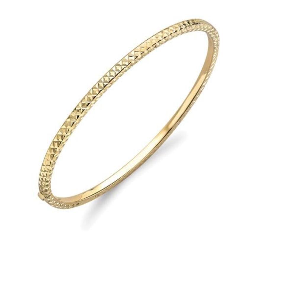 9ct yellow gold diamond cut bangle Bangle Stubbs   