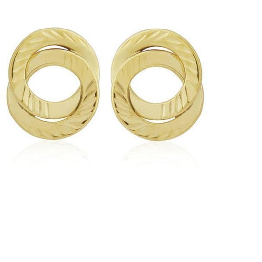 9ct yellow gold double hoop stud earrings Earrings Stubbs
