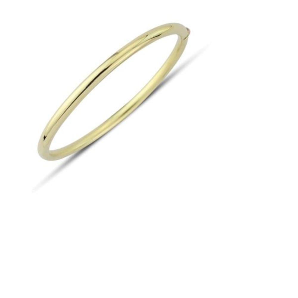 9ct yellow gold plain hinged oval bangle Bangle Stubbs