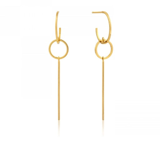 Gold modern solid drop earrings Earrings Ania Haie