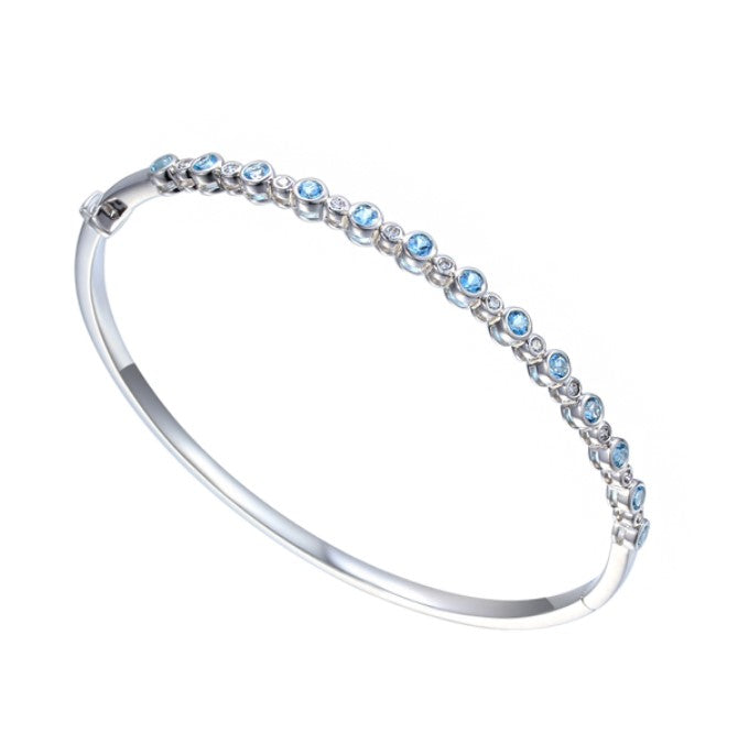 Silver Topaz Glow Bangle Bangle Amore