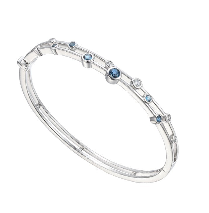 Silver Mini Blue Fantasia Bangle Bangle Amore   