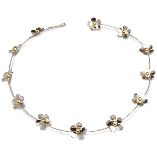 Silver & 9ct gold bead daisy necklace Bracelet Church House
