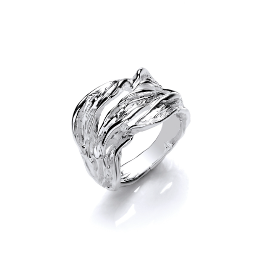 Silver Organic Molten Waves Ring rings Cavendish French   