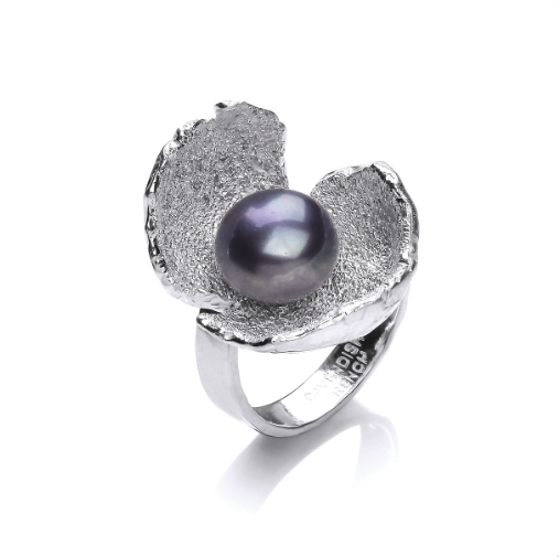 Silver and Pearl Flower Ring Ring Cavendish French