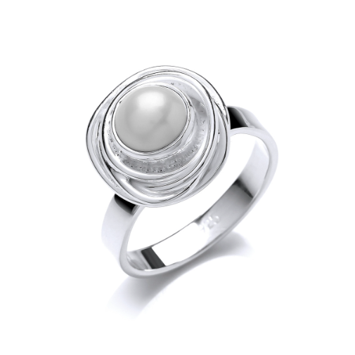 Silver & Pearl Nested Ring Ring Cavendish French   