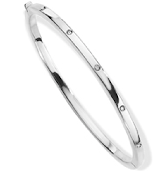 18ct. White Gold Diamond Bangle Bangles Stubbs   