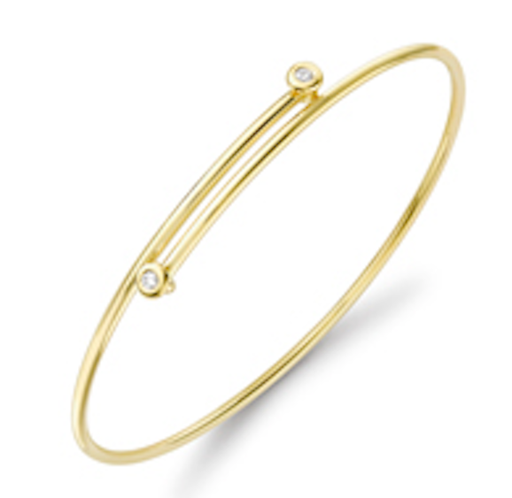 18ct Yellow Gold Diamond Crossover Bangle Bangle Stubbs   