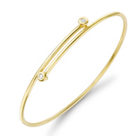 18ct Yellow Gold Diamond Crossover Bangle Bangle Stubbs