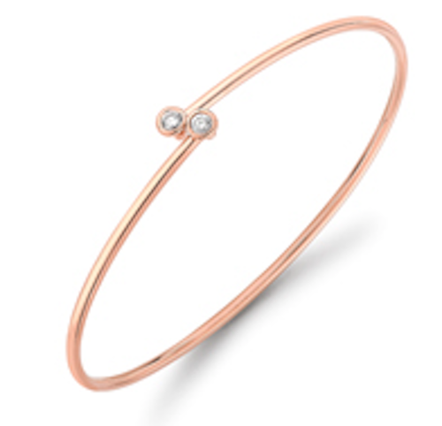 18ct Rose gold diamond two become one bangle Bangle Stubbs
