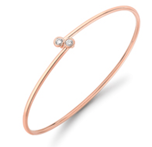 18ct Rose gold diamond two become one bangle Bangle Stubbs   