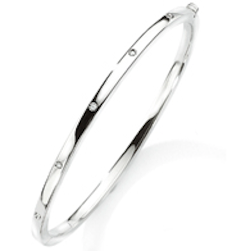 9ct White Gold Classic Diamond Bangle Bangle Stubbs