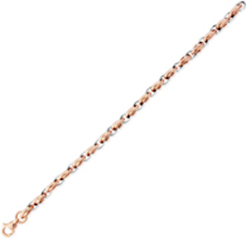 9ct White and Rose Gold Fancy Link Twister Bracelet Bracelet Stubbs