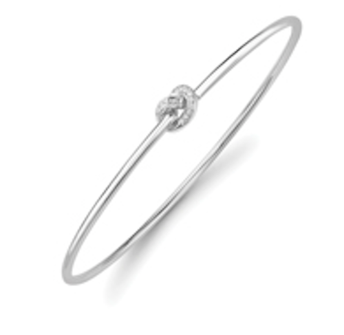 18ct White Gold Diamond Knot Bangle Bangle Stubbs