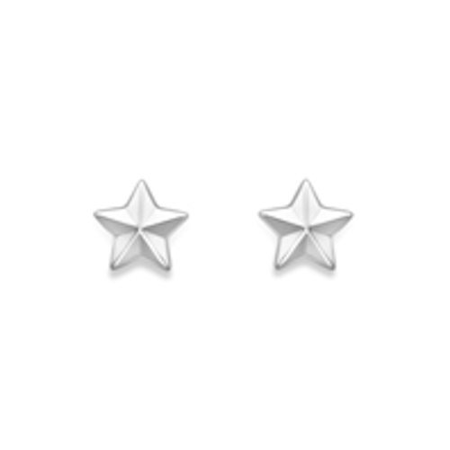 9ct White Gold Star Stud Earrings Earrings Stubbs   